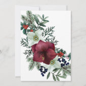 美しいクリスマスフローラウェディングシャワー 招待状 (裏面)