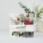 美しいクリスマスフローラブーケ シーズンカード (スタンド正面)