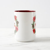 美しいクリスマスフローラマグカップ ツートーンマグカップ (中央)