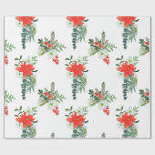美しいクリスマスフローラルパターンラッピング紙 ラッピングペーパー (フラット)