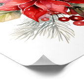 美しいクリスマスフローラ花束 ポスター (角)