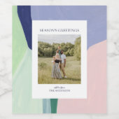 美しいクリスマスホリデーギフト写真ワインラベル ワインラベル (シングルラベル)