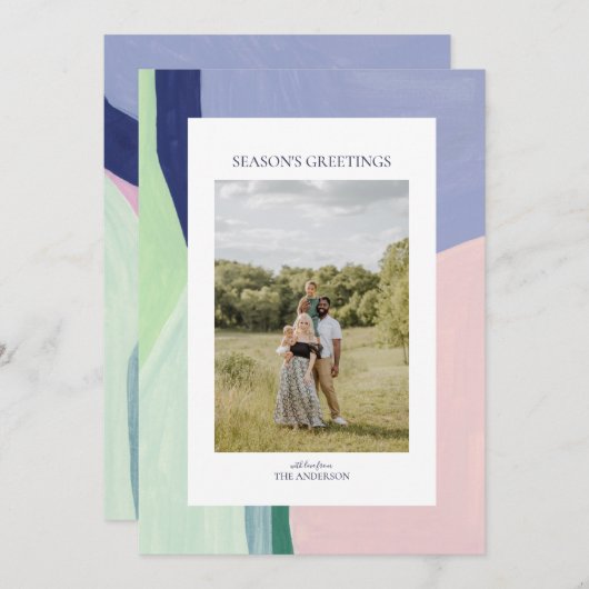 美しいクリスマスホリデーフォトグリーティングカード シーズンカード (正面/裏面)