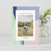 美しいクリスマスホリデーフォトグリーティングカード シーズンカード (スタンド正面)