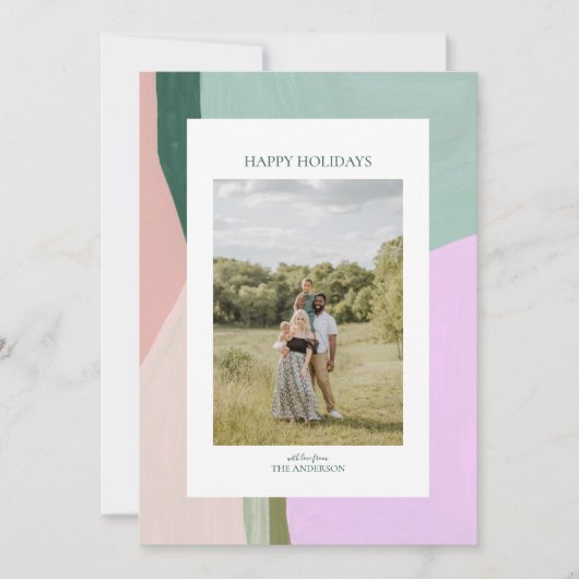 美しいクリスマスホリデーフォトグリーティングカード シーズンカード (正面)