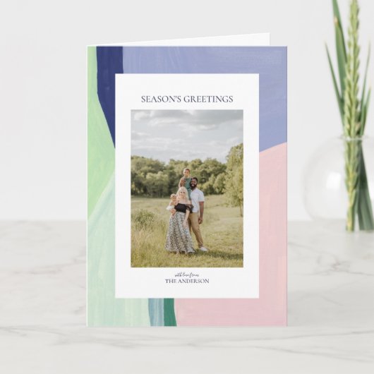 美しいクリスマスホリデーフォトグリーティングカード シーズンカード (正面)