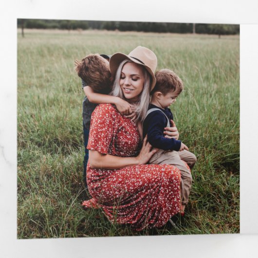 美しいクリスマスホリデーフォトグリーティングカード 三つ折りクリスマスカード (内部最初)