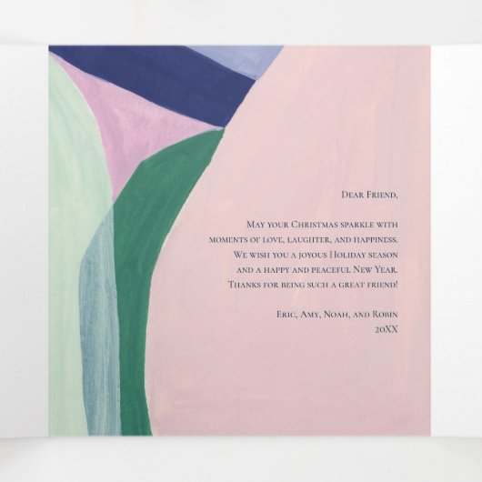 美しいクリスマスホリデーフォトグリーティングカード 三つ折りクリスマスカード (内部中)