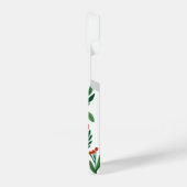 美しいクリスマスボタニカルホリーベリーモノグラム iPhoneケース (左側面)