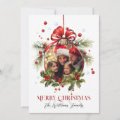 美しいクリスマスボードフレームファミリーホリデー シーズンカード (正面)