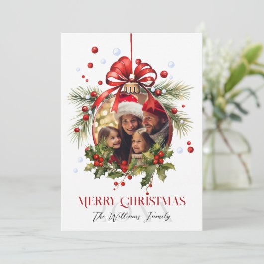 美しいクリスマスボードフレームファミリーホリデー シーズンカード (スタンド正面)