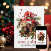 美しいクリスマスボードフレームファミリーホリデー シーズンカード