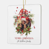美しいクリスマスボードフレームファミリーホリデー セラミックオーナメント (左)