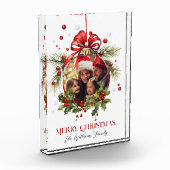 美しいクリスマスボードフレームファミリーホリデー フォトブロック (左)