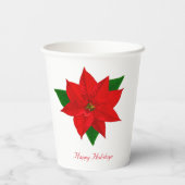 美しいクリスマスポインセチアの花 紙コップ (裏面)