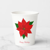 美しいクリスマスポインセチアの花 紙コップ (正面)