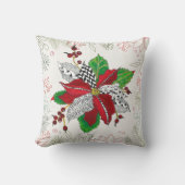 美しいクリスマスポインセチアフローラ装飾用クッション クッション (正面)