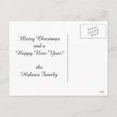 美しいクリスマスポインセチア、ホリー、松の枝 シーズンポストカード (裏面)