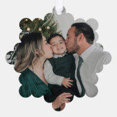 美しいクリスマスリースメリークリスマスフォト オーナメントカード (裏面)