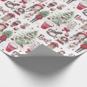 美しいクリスマスレッドウォーターの色要素 ラッピングペーパー (角)