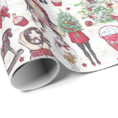 美しいクリスマスレッドウォーターの色要素 ラッピングペーパー (ロールコーナー)