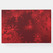 美しいクリスマスレッド、雪片、カスタム ゲストブック (裏面)