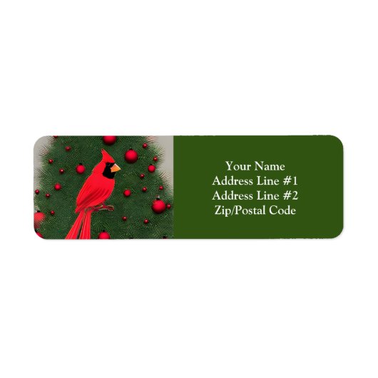 美しいクリスマスレッド（鳥）ショウジョウコウカンチョウ ラベル (正面)