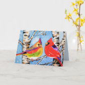 美しいクリスマス深紅色 カード (黄色い花)