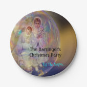 美しいクリスマス素晴らしエレガントパーティー ペーパープレート (正面)