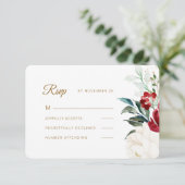美しいクリスマス結婚フローラ 出欠カード (スタンド正面)