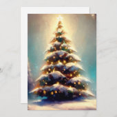 美しいクリスマス絵画の木 シーズンカード (正面/裏面)