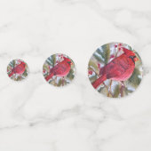 美しいクリスマス赤(鳥)ショウジョウコウカンチョウ鳥卓 コンフェッティ (正面)