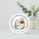 美しいクリスマス　キリスト教　降臨　水彩画 シーズンカード (スタンド正面)