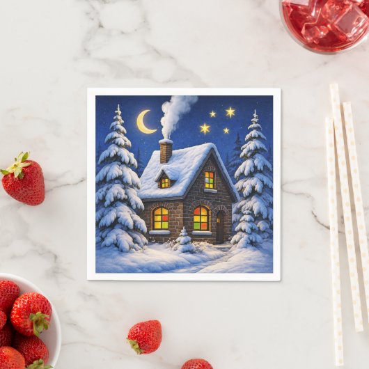 美しいクリスマス テーマ スタンダードカクテルナプキン (インサイチュ)