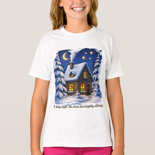 美しいクリスマス テーマ Tシャツ (正面)