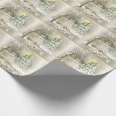 美しいクリスマス、冬の風景教会 ラッピングペーパー (角)