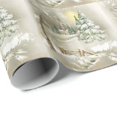 美しいクリスマス、冬の風景教会 ラッピングペーパー (ロールコーナー)