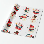美しいクリスマス、冬の風景 ラッピングペーパー (アンロールド)