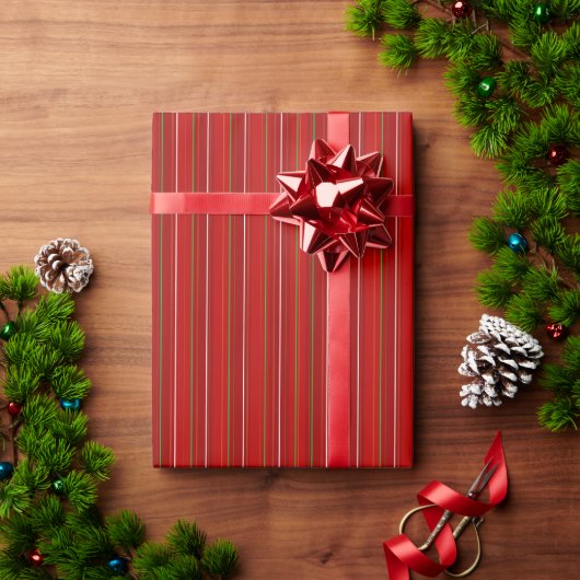 美しいクリスマス 赤 白 緑 ラッピングペーパー (クリスマスギフト)