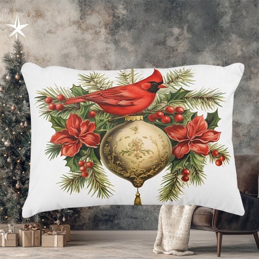美しいクリスマス(鳥)ショウジョウコウカンチョウアクセント枕 アクセントクッション