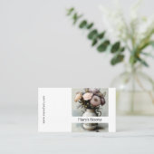 美しいクリームと白いフローラの水彩 名刺 (スタンド正面)