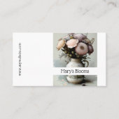 美しいクリームと白いフローラの水彩 名刺 (正面)