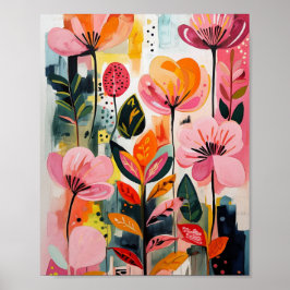 美しいクリー鮮やかルフローラアートポスター ポスター