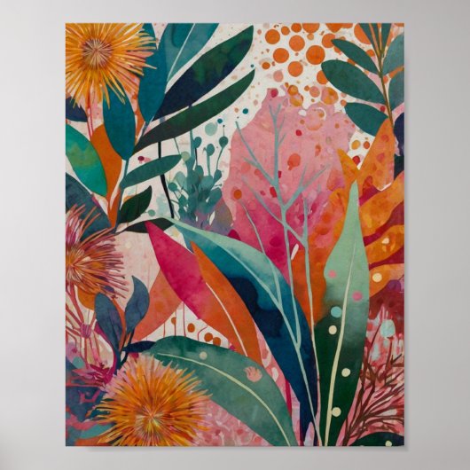 美しいクリー鮮やかルフローラアートポスター ポスター (正面)