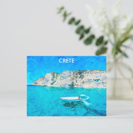 美しいクレタギリシャ海絵画ズ ポストカード (スタンド正面)
