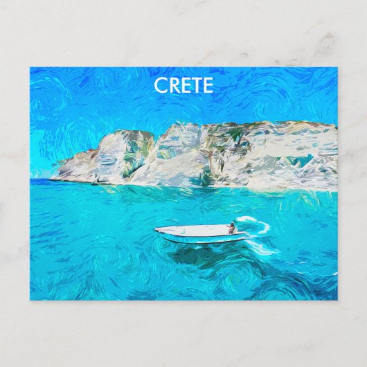 美しいクレタギリシャ海絵画ズ ポストカード (正面)