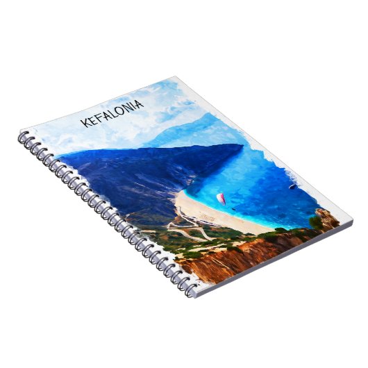 美しいクレタ・ギリシャ沿岸ビューアートワーク ノートブック (右側)