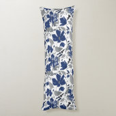 美しいクレマティスつる植物フローラ水の色パターン ボディピロー (裏面 (縦))