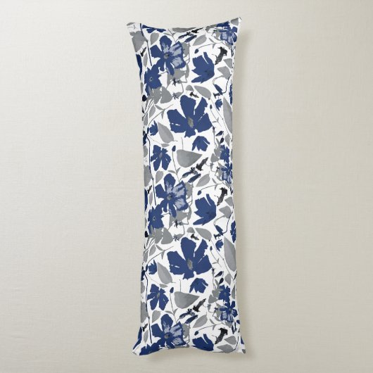 美しいクレマティスつる植物フローラ水の色パターン ボディピロー (裏面 (縦))