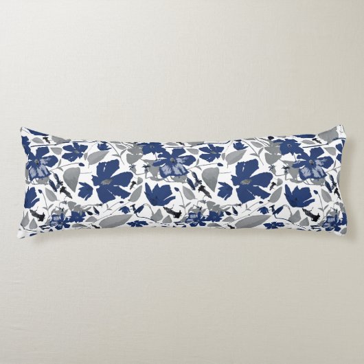 美しいクレマティスつる植物フローラ水の色パターン ボディピロー (正面)